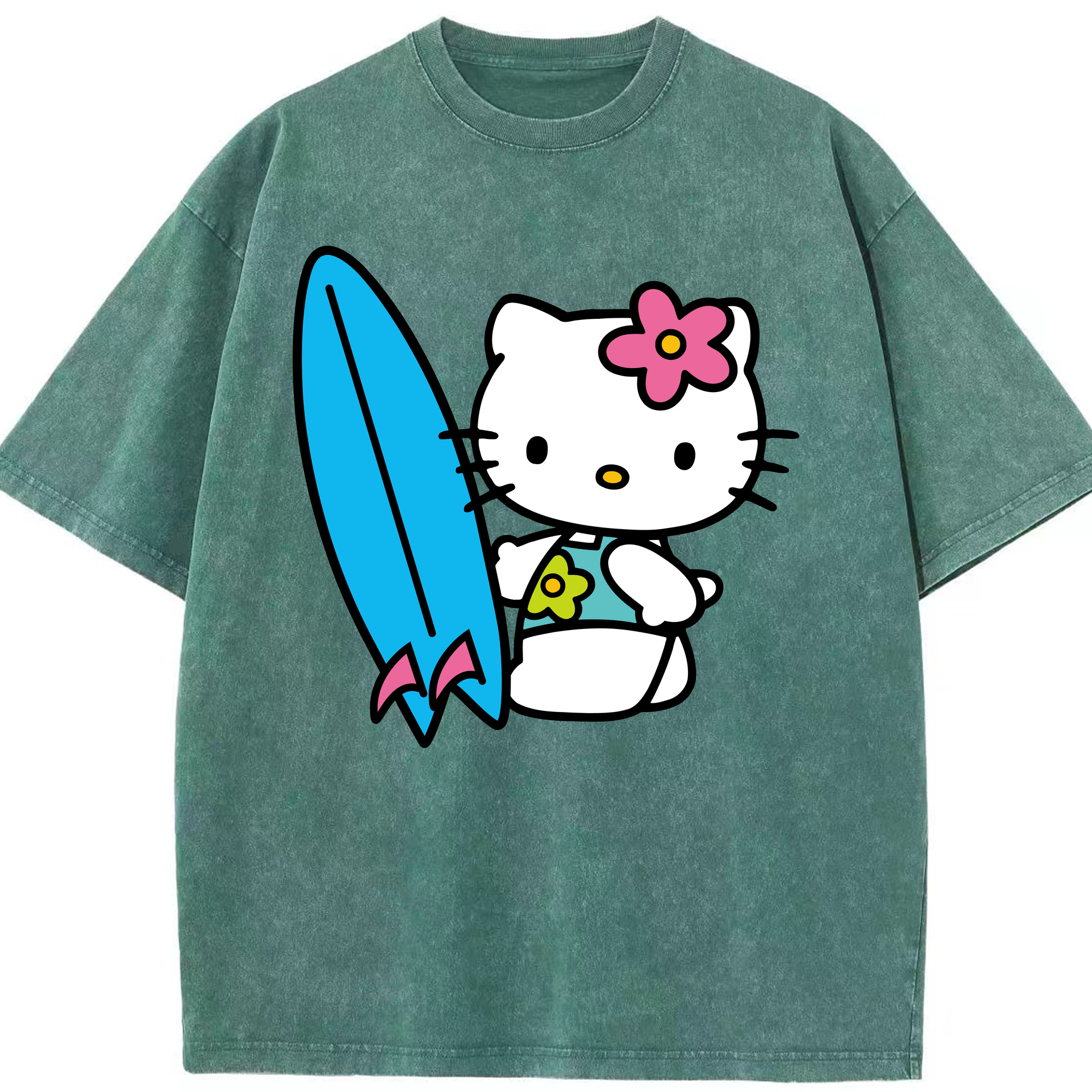 （画像用） Hello Kitty ハローキティ 綿100% ヴィンテージ風 半袖Tシャツ（フロントプリント）